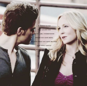 Paul Wesley and Candice Accola as Stefan Salvatore and Caroline Forbes ...