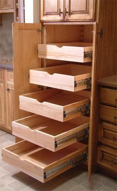 Amish Pantry Cabinet | oak cherry amish custom kitchen cabinets ...