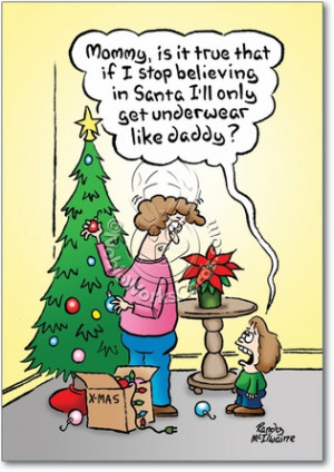 Underwear Believe In Santa Humorous Pic Christmas Paper Card ...