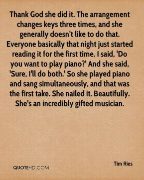 God she did it. The arrangement changes keys three times, and she ...