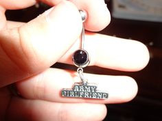 Army girlfriend belly ring