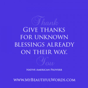 Always Give Thanks...