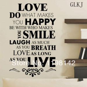 Hot sale DIY Happy Live Laugh Love Smile Inspirational Quote Wall Art ...