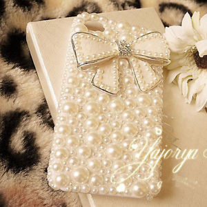 ... -pearl-bow-girly-diamond-battery-back-hard-case-Cover-for-iPhone-5-5S