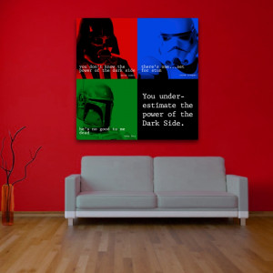 star wars dark side quote square wall art