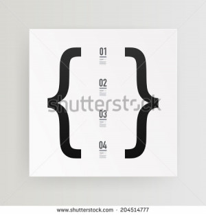 Abstract minimal infographic text box design with black bracket and ...