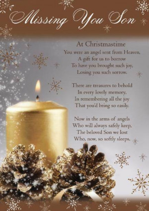 ... Loving Memory at Christmas Graveside Memorial Card - Missing you Son