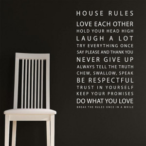 house rules' wall sticker by parkins interiors | notonthehighstreet ...
