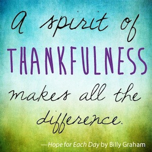 Thankful Thursday: A Spirit of Thankfulness