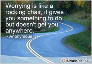 Motivational Quote - Worrying is like a rocking chair, it gives you ...