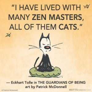 ... cats. #EckhartTolle #muttscomics #mutts #mooch #SuperSoulSunday #quote