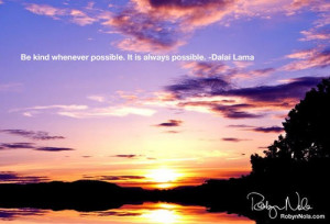 Inspirational Quote by The Dalai Lama and a beautiful sunset