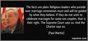 The facts are plain: Religious leaders who preside over marriage ...