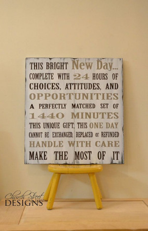 ... Painted Wooden Sign This Bright New Day by ChurchStDesigns, $70.00