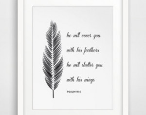 ... , Feather Print, Bible Wall Art, Bible Wall Print, Feather Art, Quote