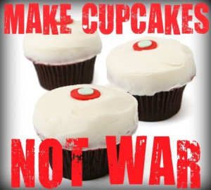 cupcakes, love, peace text, quote, war, wisdom