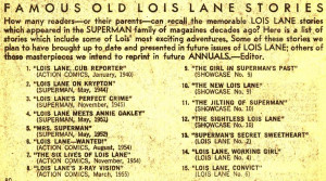 From Lois Lane Annual #1, comes this list of 