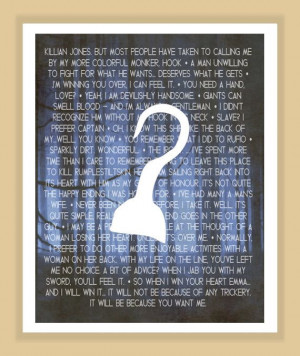 ... Time KILLIAN Jones Captain Hook BEST OF Quotes modern print poster