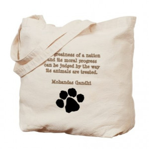 Adopt Gifts > Adopt Bags & Totes > Gandhi Animal Quote Tote Bag