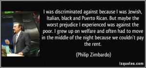 ... against the poor. I grew up on welfare and often had to move in the