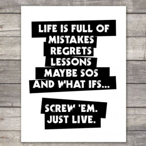 Life Is Quote 8X10 Wall Poster Print with Black and White Text for ...