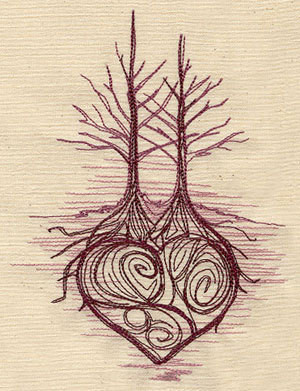 Intertwined Tree Embroidered Flour Sack Hand/Dish Towel