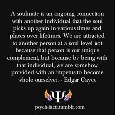 LOVE YOU BECAUSE.....YOU AE MY SOUL MATE, I FEEL A CONNECTION WITH ...