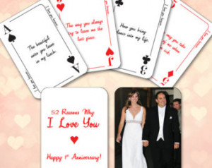 Love You - First Year Paper Anniv ersary Custom Playing Card Deck ...