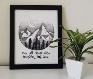 Lord of The Rings Quote - Stippling - Geometric - Wall Art - PRINT ...