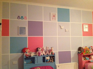 mauve squares.: Bedrooms Features Wall, Idea, Mauve Squares, Bedrooms ...