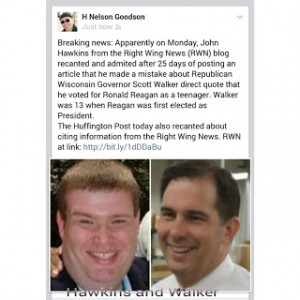 Right Wing News blogger misquoted Governor Walker about underage ...
