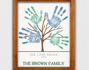 DIY Printable Handprint Tree - Fath er's Day - Family Tree - Mother's ...