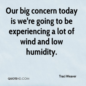 ... To Be Experiencing A Lot Of Wind And Low Humidity. - Traci Weaver