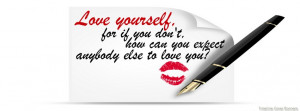 Love yourself timeline cover, Love yourself quote timeline cover photo
