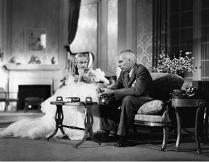 Carole Lombard and director Howard Hawks on the set of 