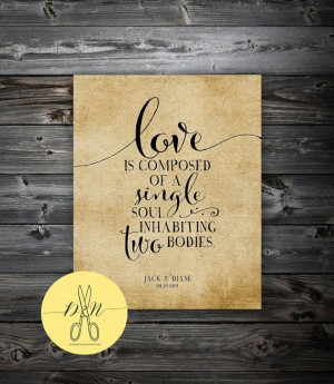 Aristotle Love Quote, Personalized Wedding Art, Aristotle Quote Wall ...