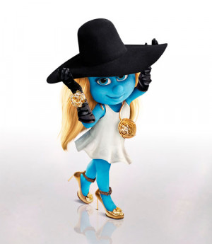 Bazaar Magazine Features Smurfette Fashion Spread.