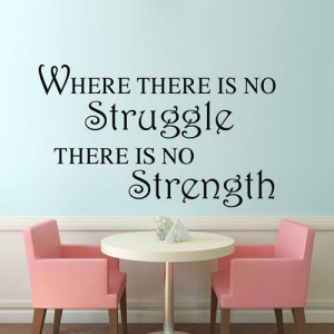 Words quote No struggle NO strength wall decal window sticker For car ...