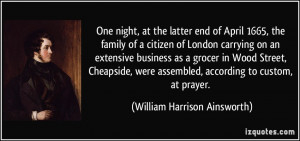 One night, at the latter end of April 1665, the family of a citizen of ...
