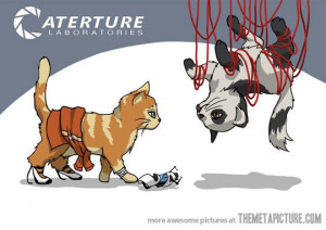 Chell and GlaDOS as kittens