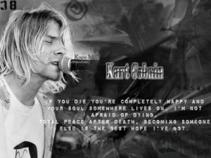 Kurt Cobain Gray with Quote by cobain1337