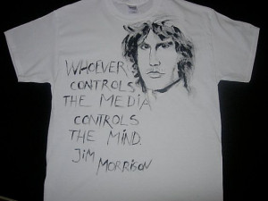 shirt with Jim Morrison and his quote hand by pacifictimes, $20.00