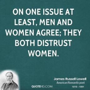 ... On one issue at least, men and women agree; they both distrust women