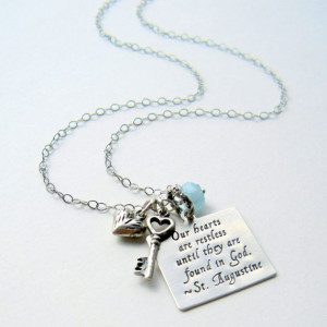 Inspirational Jewelry Sterling Necklace by YouCanQuoteMeOnThat, $78.00