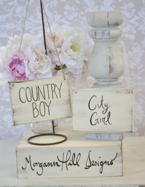 So cute! Country boy / city girl wedding!