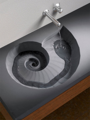 Bathroom, : Creative Ceramic Snail Shell Vessel Sinks Bathroom Ideas ...