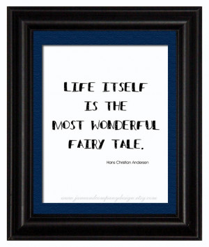 Life is a Fairy Tale, Custom Wall Art Typography Print, Inspirational ...