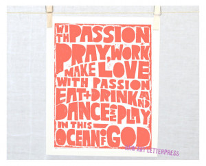- Passion Quote, Wall Art, Ocean Theme, Beach Cottage, Dance Quote ...