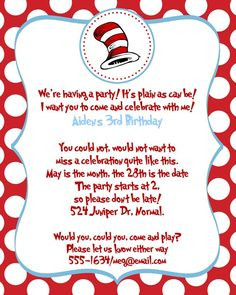 Dr Seuss Baby Shower Birthday Party by ExpressionsPaperie on Etsy, $22 ...