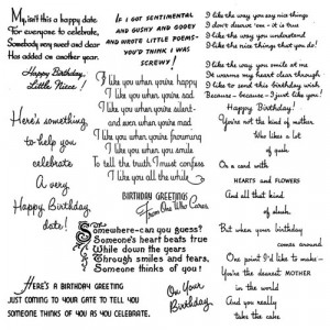 Happy Birthday Poems Wishes Greeting Clear stamps lot. UM FLONZ 354 ...